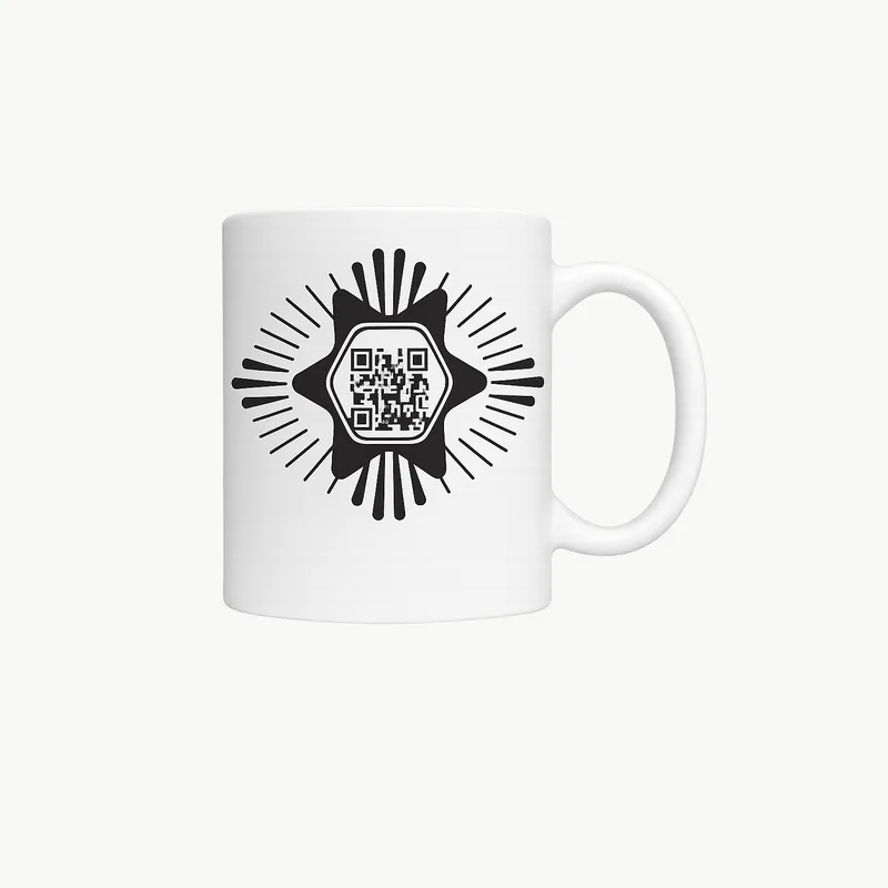 Coffee mug with QR code